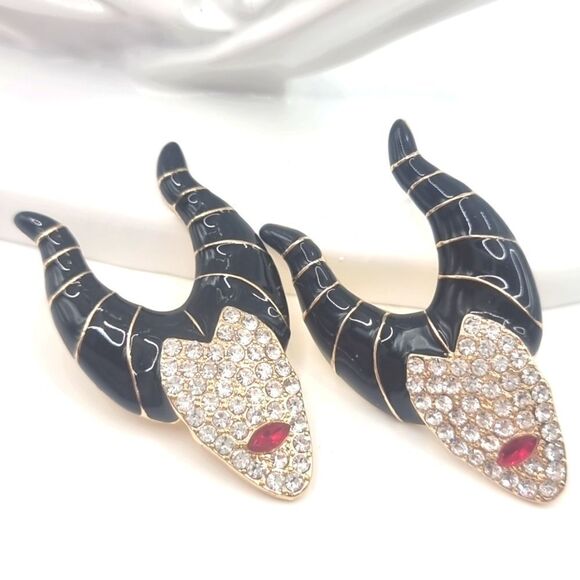 New BAUBLEBAR Malificent Disney rhinestone halloween earrings - Picture 1 of 10
